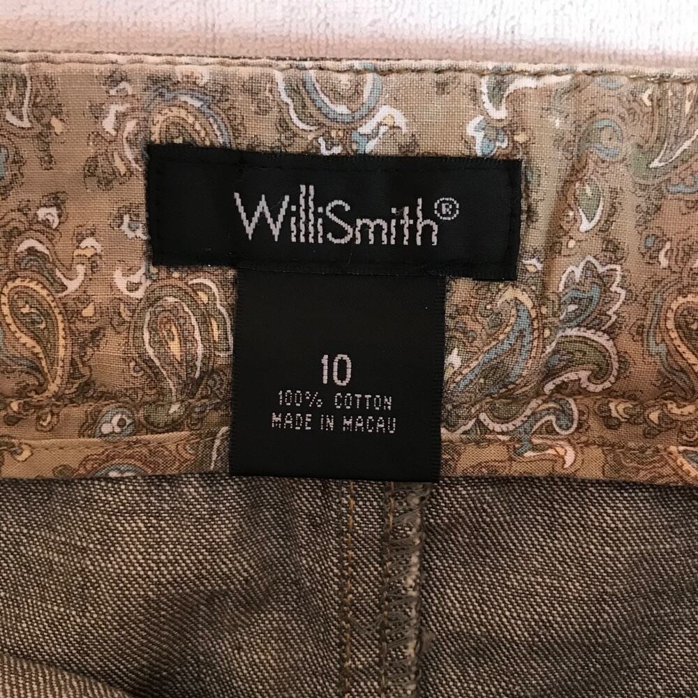 Vintage Y2K WilliSmith Grunge Brocade Paisley Floral Long Cotton Denim Skirt - Picture 6 of 6